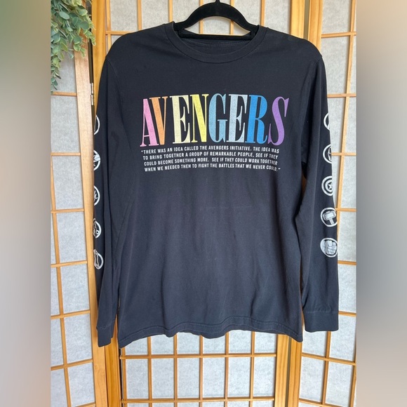 Marvel Tops - Marvel Avengers Endgame Long Sleeve Graphic Tee Black Size Medium Unisex